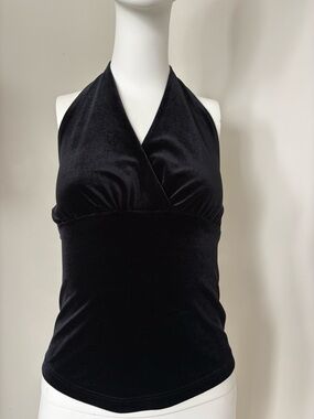 Black Velvet Halter Top